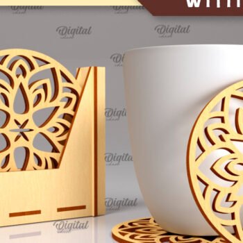 Intra απο ξύλο plywood 3mm-4mm πάχος - Σουβέρ με θήκες Laser Cut Bundle Δίασταση 30x20 cm INTRAFABR-102849182 - Image 4