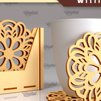 Intra απο ξύλο plywood 3mm-4mm πάχος - Σουβέρ με θήκες Laser Cut Bundle Δίασταση 30x20 cm INTRAFABR-102849182 - Image 6