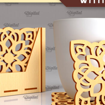 Intra απο ξύλο plywood 3mm-4mm πάχος - Σουβέρ με θήκες Laser Cut Bundle Δίασταση 30x20 cm INTRAFABR-102849182 - Image 10