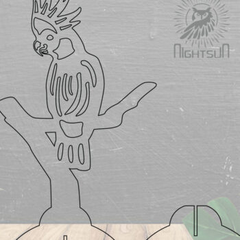 Intra απο ξύλο plywood 3mm-4mm πάχος - Cockatoo Bird Laser Cut Decor Home 2 Δίασταση 20x20 cm INTRAFABR-112466947 - Image 2