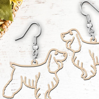 Intra απο ξύλο plywood 3mm-4mm πάχος - Κόκερ σπάνιελ σκουλαρίκια σκύλου κοπής με λέιζερ Δίασταση 900x900 cm INTRAFABR-119663465 - Image 2