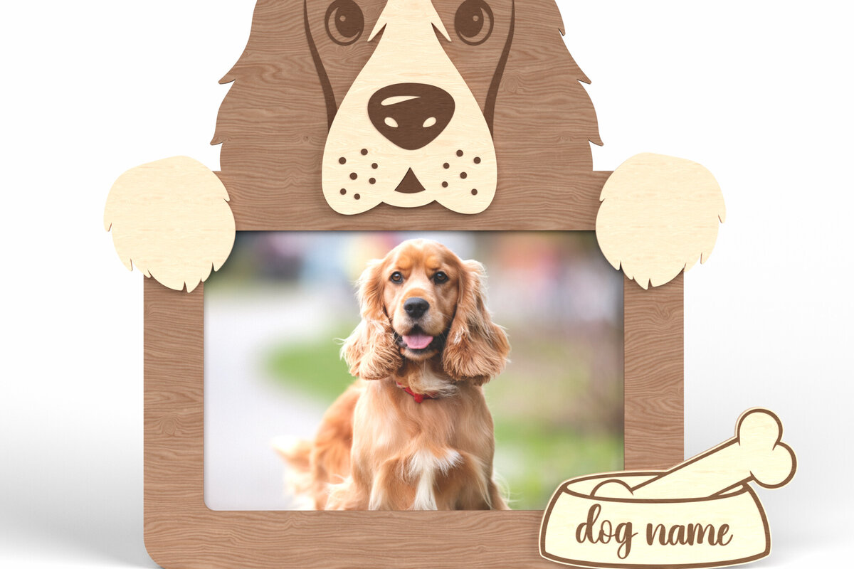 Intra απο ξύλο plywood 3mm-4mm πάχος - Κορνίζα Cocker Spaniel Dog Δίασταση 20x25 cm INTRAFABR-117566421