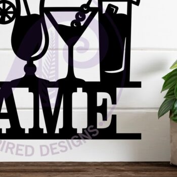 Intra απο ξύλο plywood 3mm-4mm πάχος - Κοκτέιλ Σήμα ονόματος Laser Cut File Δίασταση 30x20 cm INTRAFABR-114359083 - Image 2