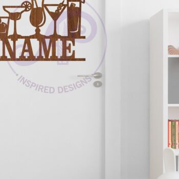 Intra απο ξύλο plywood 3mm-4mm πάχος - Κοκτέιλ Σήμα ονόματος Laser Cut File Δίασταση 30x20 cm INTRAFABR-114359083 - Image 3