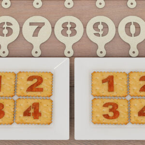 Intra απο ξύλο plywood 3mm-4mm πάχος - Σετ Στένσιλ Coffee Baking Numbers 251 Δίασταση 30x20 cm INTRAFABR-53994828