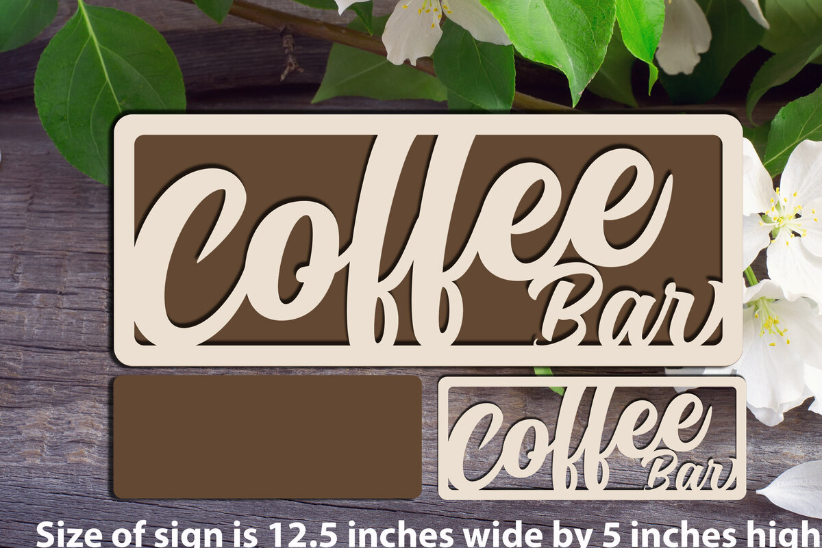 Intra απο ξύλο plywood 3mm-4mm πάχος - Επιγραφή καφέ μπαρ Δίασταση 20x20 cm INTRAFABR-114583109