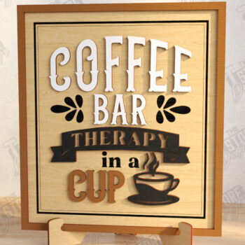 Intra απο ξύλο plywood 3mm-4mm πάχος - Coffee Bar Sign Laser Cut | Καφενείο Δίασταση 30x20 cm INTRAFABR-123563841 - Image 1
