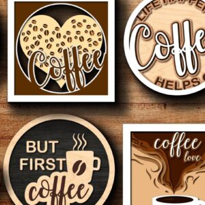 Intra απο ξύλο plywood 3mm-4mm πάχος - Coffee Bar Welcome Decor Bundle  Δίασταση 20x20 cm INTRAFABR-31324938