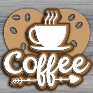 Intra απο ξύλο plywood 3mm-4mm πάχος - Coffee Bar Welcome Decor  Δίασταση 20x20 cm INTRAFABR-31675306