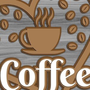 Intra απο ξύλο plywood 3mm-4mm πάχος - Coffee Bar Welcome Decor  Δίασταση 20x20 cm INTRAFABR-31675313