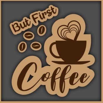 Intra απο ξύλο plywood 3mm-4mm πάχος - Coffee Bar Welcome Decor Δίασταση 20x20 cm INTRAFABR-31675318 - Image 1