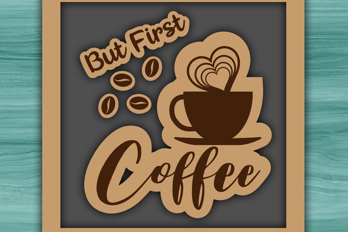 Intra απο ξύλο plywood 3mm-4mm πάχος - Coffee Bar Welcome Decor  Δίασταση 20x20 cm INTRAFABR-31675318