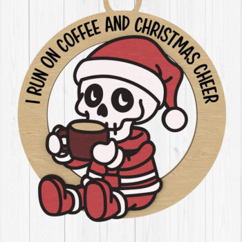 Intra απο ξύλο plywood 3mm-4mm πάχος - Καφές & Χριστουγεννιάτικο σκελετό στολίδι Δίασταση 6x6 cm INTRAFABR-108539281 - Image 1