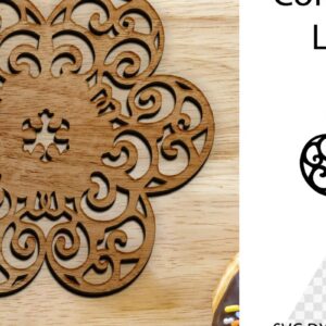 Intra απο ξύλο plywood 3mm-4mm πάχος - Coaster Coaster Cut Laser. Στρογγυλό σουβέρ Δίασταση 15x15 cm INTRAFABR-115035026
