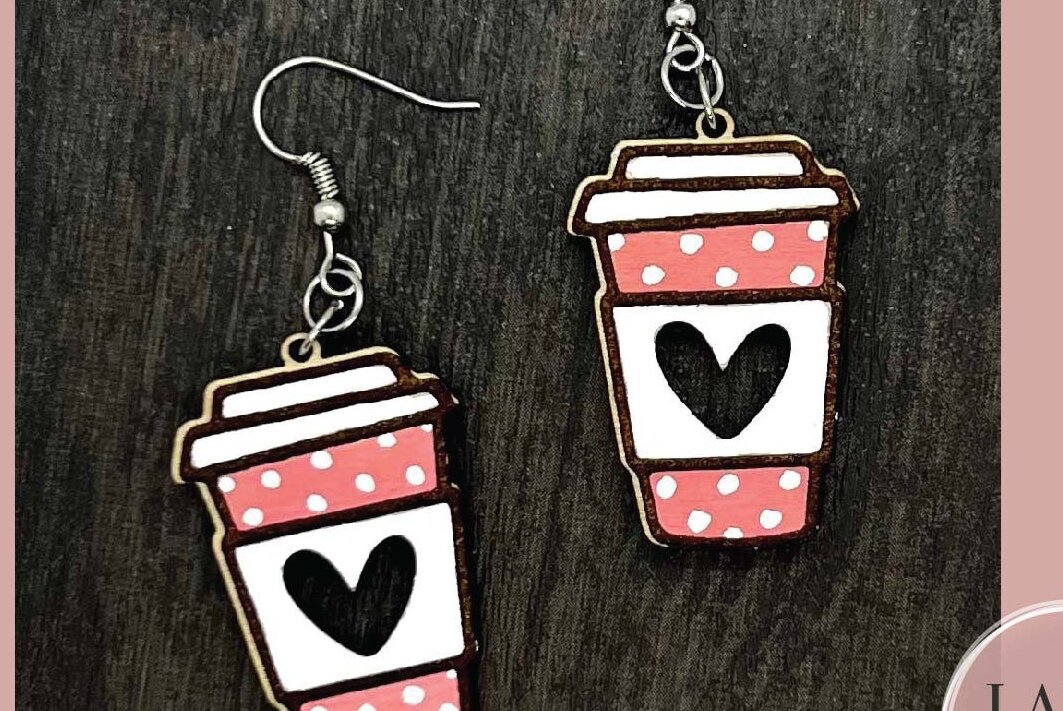 Intra απο ξύλο plywood 3mm-4mm πάχος - Σκουλαρίκια Coffee Cup  Δίασταση 3x3 cm INTRAFABR-73357356