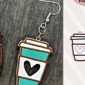 Intra απο ξύλο plywood 3mm-4mm πάχος - Σκουλαρίκια Coffee Cup  Δίασταση 3x3 cm INTRAFABR-73357356 - Image 3