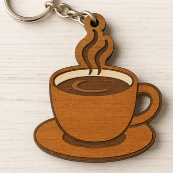 Intra απο ξύλο plywood 3mm-4mm πάχος - Μπρελόκ για φλιτζάνι καφέ  Δίασταση 4x4 cm INTRAFABR-120685043 - Image 1