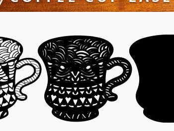 Intra απο ξύλο plywood 3mm-4mm πάχος - Φλιτζάνι καφέ με Laser Cut Δίασταση 20x20 cm INTRAFABR-28137660 - Image 1