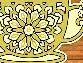 Intra απο ξύλο plywood 3mm-4mm πάχος - Πακέτο  με για φλιτζάνι καφέ, Δίασταση 20x20 cm INTRAFABR-28137686 - Image 2