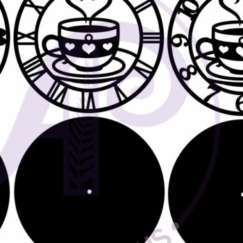 Intra απο ξύλο plywood 3mm-4mm πάχος - Φλιτζάνι καφέ Ρολόι τοίχου με λέιζερ Δίασταση 30x20 cm INTRAFABR-121469914 - Image 4