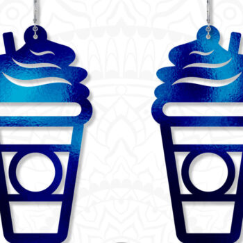 Intra απο ξύλο plywood 3mm-4mm πάχος - Σκουλαρίκι καφέ, Κοσμήματα για καφέ Δίασταση 3x3 cm INTRAFABR-8384419 - Image 1