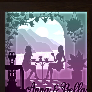 Intra απο ξύλο plywood 3mm-4mm πάχος - Coffee Friends Paper Cut Light Box Δίασταση 20x20 cm INTRAFABR-26370328