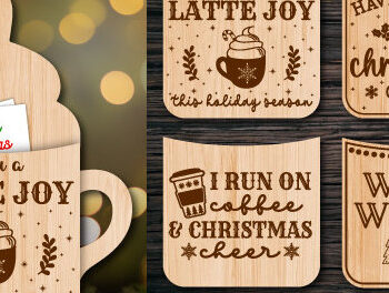 Intra απο ξύλο plywood 3mm-4mm πάχος - Γραφικό πακέτο θήκης δωροκάρτας καφέ Δίασταση 30x20 cm INTRAFABR-78362384 - Image 1