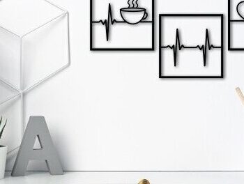 Intra απο ξύλο plywood 3mm-4mm πάχος - Coffee Heart Beats Διακόσμηση τοίχου με λέιζερ Δίασταση 20x20 cm INTRAFABR-31756947 - Image 5