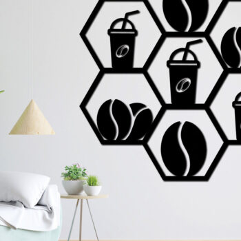 Intra απο ξύλο plywood 3mm-4mm πάχος - Πακέτο διακόσμησης τοίχου Coffee Hexagon Δίασταση 20x20 cm INTRAFABR-85364244 - Image 4