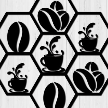 Intra απο ξύλο plywood 3mm-4mm πάχος - Πακέτο διακόσμησης τοίχου Coffee Hexagon Δίασταση 20x20 cm INTRAFABR-85364244 - Image 5