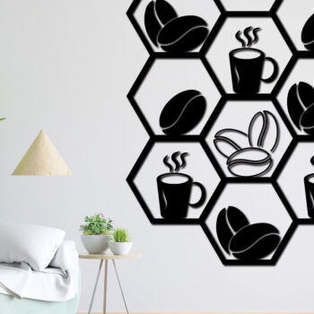 Intra απο ξύλο plywood 3mm-4mm πάχος - Πακέτο διακόσμησης τοίχου Coffee Hexagon Δίασταση 20x20 cm INTRAFABR-85364244 - Image 6