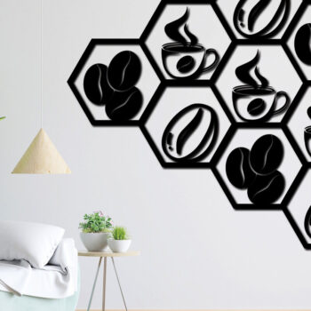 Intra απο ξύλο plywood 3mm-4mm πάχος - Πακέτο διακόσμησης τοίχου Coffee Hexagon Δίασταση 20x20 cm INTRAFABR-85364244 - Image 11