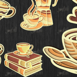 Intra απο ξύλο plywood 3mm-4mm πάχος - Coffee Lover Layered  Bundle Δίασταση 20x20 cm INTRAFABR-125083210