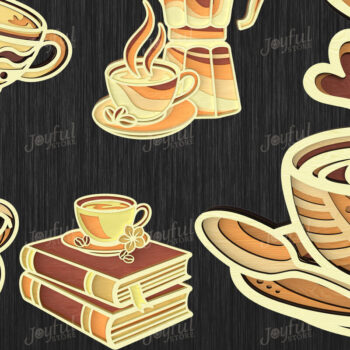 Intra απο ξύλο plywood 3mm-4mm πάχος - Coffee Lover Layered Bundle Δίασταση 20x20 cm INTRAFABR-125083210 - Image 1