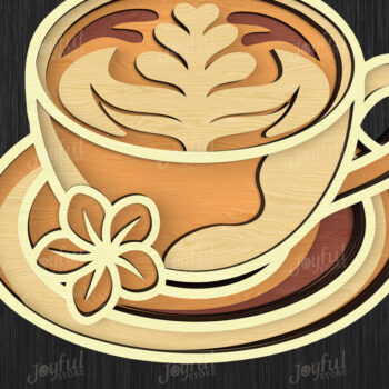 Intra απο ξύλο plywood 3mm-4mm πάχος - Coffee Lover Layered Bundle Δίασταση 20x20 cm INTRAFABR-125083210 - Image 4