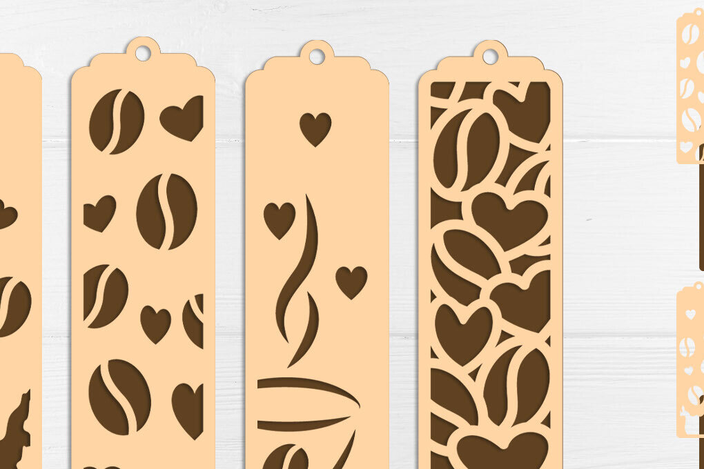 Intra απο ξύλο plywood 3mm-4mm πάχος - Coffee Lovers Bookmarks  Layered Δίασταση 20x20 cm INTRAFABR-121916383