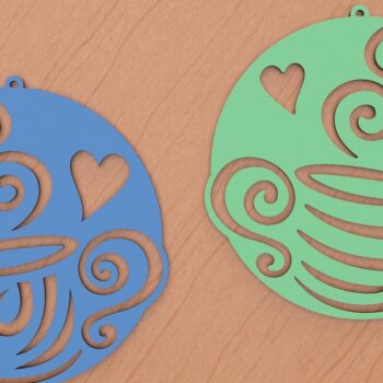 Intra απο ξύλο plywood 3mm-4mm πάχος - Coffee Lovers Κρεμαστά τοίχου με λέιζερ Δίασταση 6x6 cm INTRAFABR-74377662 - Image 2