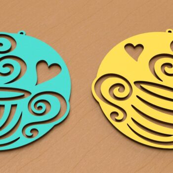 Intra απο ξύλο plywood 3mm-4mm πάχος - Coffee Lovers Κρεμαστά τοίχου με λέιζερ Δίασταση 6x6 cm INTRAFABR-74377662 - Image 4