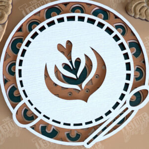 Intra απο ξύλο plywood 3mm-4mm πάχος - Καφέ Mandala | Πρότυπο 3D |  CNC Δίασταση 30x30 cm INTRAFABR-100852138