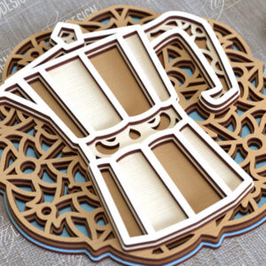 Intra απο ξύλο plywood 3mm-4mm πάχος - Καφέ Mandala | 3D πρότυπο |Φλιτζάνι καφέ Δίασταση 30x30 cm INTRAFABR-100926187