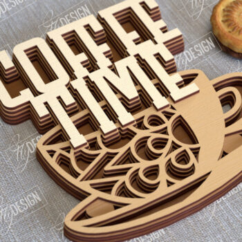 Intra απο ξύλο plywood 3mm-4mm πάχος - Καφέ Mandala | 3D πρότυπο |Φλιτζάνι καφέ Δίασταση 30x30 cm INTRAFABR-100926202 - Image 1