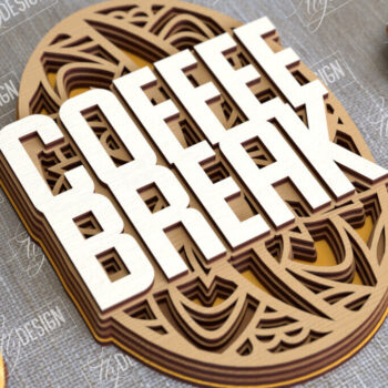 Intra απο ξύλο plywood 3mm-4mm πάχος - Καφέ Mandala | 3D πρότυπο |Φλιτζάνι καφέ Δίασταση 30x30 cm INTRAFABR-100926207 - Image 1