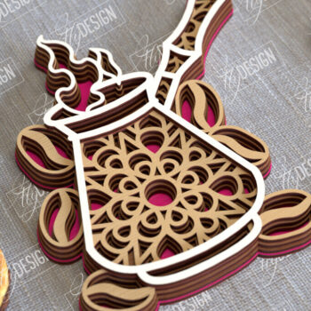 Intra απο ξύλο plywood 3mm-4mm πάχος - Δέσμη κοπής με λέιζερ καφέ Mandala | CNC Δίασταση 30x30 cm INTRAFABR-100927940 - Image 8