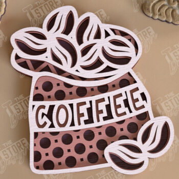 Intra απο ξύλο plywood 3mm-4mm πάχος - Πακέτο σχεδίασης Coffee Mandala Laser Cut Δίασταση 30x30 cm INTRAFABR-100852940 - Image 4