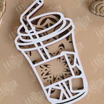 Intra απο ξύλο plywood 3mm-4mm πάχος - Πακέτο σχεδίασης Coffee Mandala Laser Cut Δίασταση 30x30 cm INTRAFABR-100852940 - Image 5