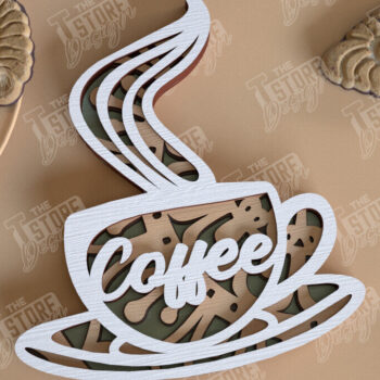 Intra απο ξύλο plywood 3mm-4mm πάχος - Πακέτο σχεδίασης Coffee Mandala Laser Cut Δίασταση 30x30 cm INTRAFABR-100852940 - Image 9