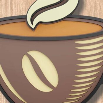 Intra απο ξύλο plywood 3mm-4mm πάχος - Κούπα καφέ 3D Πολυστρωματικά Αρχεία Λέιζερ Δίασταση 9x7 cm INTRAFABR-109449684 - Image 2