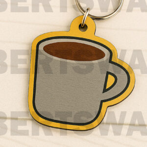 Intra απο ξύλο plywood 3mm-4mm πάχος -   Μπρελόκ Κούπα Καφέ Δίασταση 4x4 cm INTRAFABR-123666047