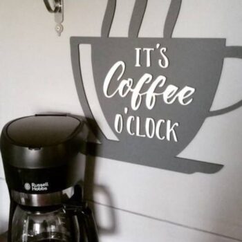 Intra απο ξύλο plywood 3mm-4mm πάχος - Coffee O'Clock Sign Glowforge Laser Δίασταση 30x20 cm INTRAFABR-35835332 - Image 1