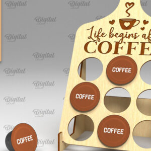 Intra απο ξύλο plywood 3mm-4mm πάχος - Σχέδιο κοπής λέιζερ θήκης για δοχεία καφέ Δίασταση 30x20 cm INTRAFABR-92559285